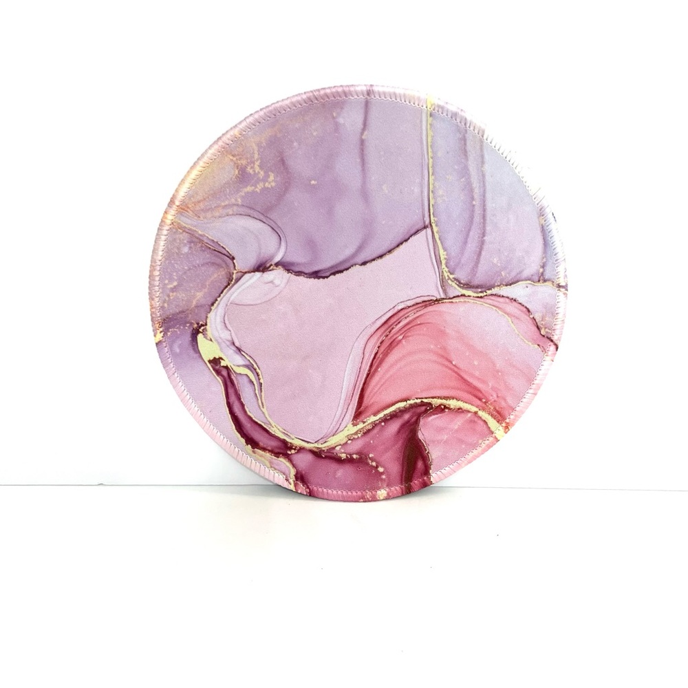 Pink Marble Round Mouse Pad 7.75”